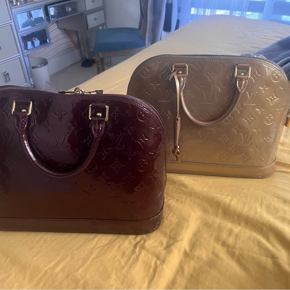 Louis Vuitton bags burgundy and gold price is for each purse